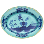 Ginori Oriente Italiano Iris Oval Flat Platter - 15"